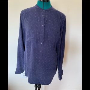 Equipment collar and navy silk blouse